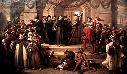Luther 95 Savýný Kilisenin kapýsýna çiviliyor